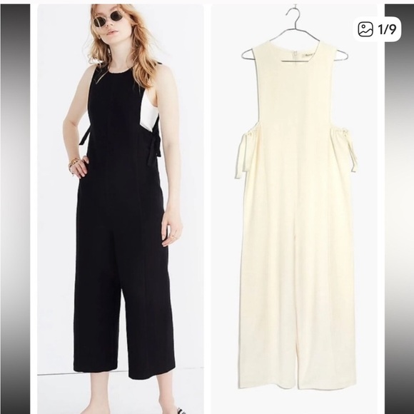 Madewell Pants - Madewell texture and thread cream side tie jumpsuit